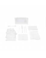 Tracheostomy Care Kit, One Compartment Tray with Vinyl Gloves