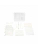 Tracheostomy Care Kit, Three Compartment Tray with Vinyl Gloves