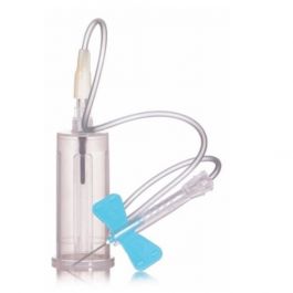 Safety Blood Collection Needle with Pre-attached Holder, 21g x .75