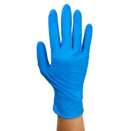 Safe-Touch Blue Nitrile Exam Gloves, Powder-Free, S