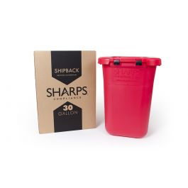 Sharps Mailback Container, Sharps Compliance Shipback, 30 Gallon