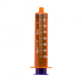 ENFit Tip Oral Medication Syringe, Amber Bulk, 35mL