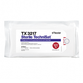 TechniSat Pre-Wetted Nonwoven Cleanroom Wipers, Sterile, 9
