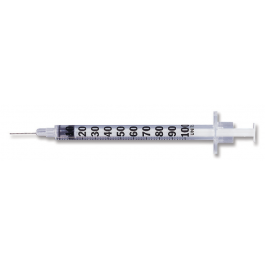 BD insulin syringe  with permanently attached needle, 1mL, 31g x .3125