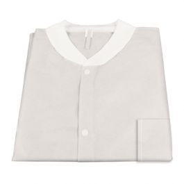 White Disposable Lab Coat with Pockets, XXL