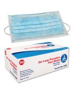 Face Mask w/Ear Loop+PS, Blue, 200/Cs