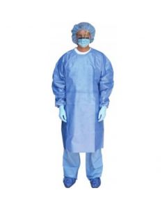 Blue Poly-Coated Chemo Gown, XL