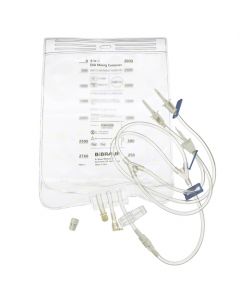 EVA Gravity Mixing Container, 3-lead Vented Transfer Set, 2000 mL