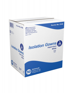 Isolation Gown Poly-Coated Barrier - White, Universal