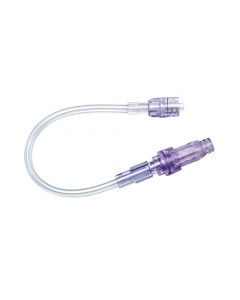 CARESITE® Positive Displacement Needleless Connector with Bonded High Pressure Standard Bore Extension Set, 8"