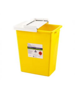 Monoject™ Trace Chemotherapy Containers with Hinged Lid, 18 Gallon, Yellow, PGII Rated with Sealing Gasket Lid