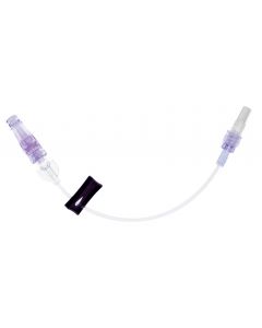 7" Smallbore Pressure Infusion Extension Set with Removable MicroClave™ Clear, Purple Clamp, Rotating Luer