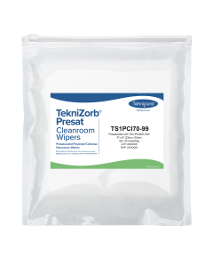 TekniZorb® Presat Polyester/Cellulose Nonwoven Wiper, 70% IPA, 9″x 9″, Peel and Reseal