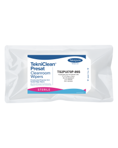 TekniClean® Presat Sterile Poly Knit Wiper, Sealed Edge, 70% IPA, 9″x9″, Pouch