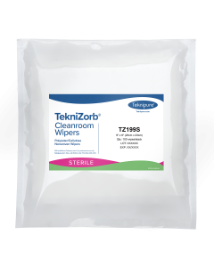TekniZorb® Sterile Polyester/Cellulose Nonwoven Cleanroom Wipers, 9″x9″