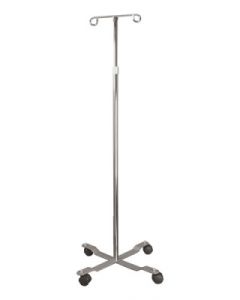 IV Pole, Standard 2-Hook, 4-Leg, All Steel