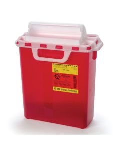 Sharps Container with Counterbalanced Door, 3 Gallon, Red