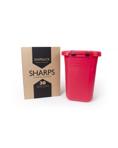 Sharps Mailback Container, Sharps Compliance Shipback, 30 Gallon