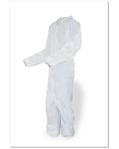 White Zipper Front Coverall, 2XL
