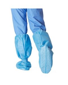 Knee-High Hook-and-Loop Boot Covers with Nonskid Bottom, Blue, Regular/Large