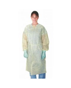 Medline Classic Lightweight Poly Cover Gown, Yellow, XL