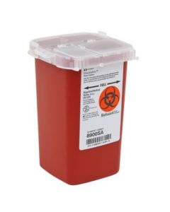 1qt Red-Autodrop Phlebotomy Container