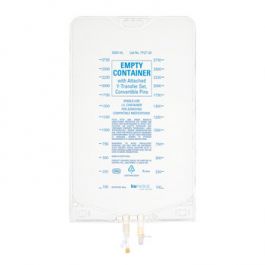 3000 mL Empty Container with Attached Y-Transfer Set
