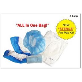 Disposable White Lab Coat Kit, Sterile, M