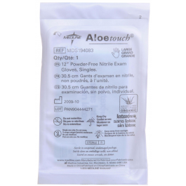 Aloetouch Nitrile Exam Glove, Sterile, L
