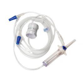 IV Administration Set with Flow Regulator and 2 Needle Free Ports, 100