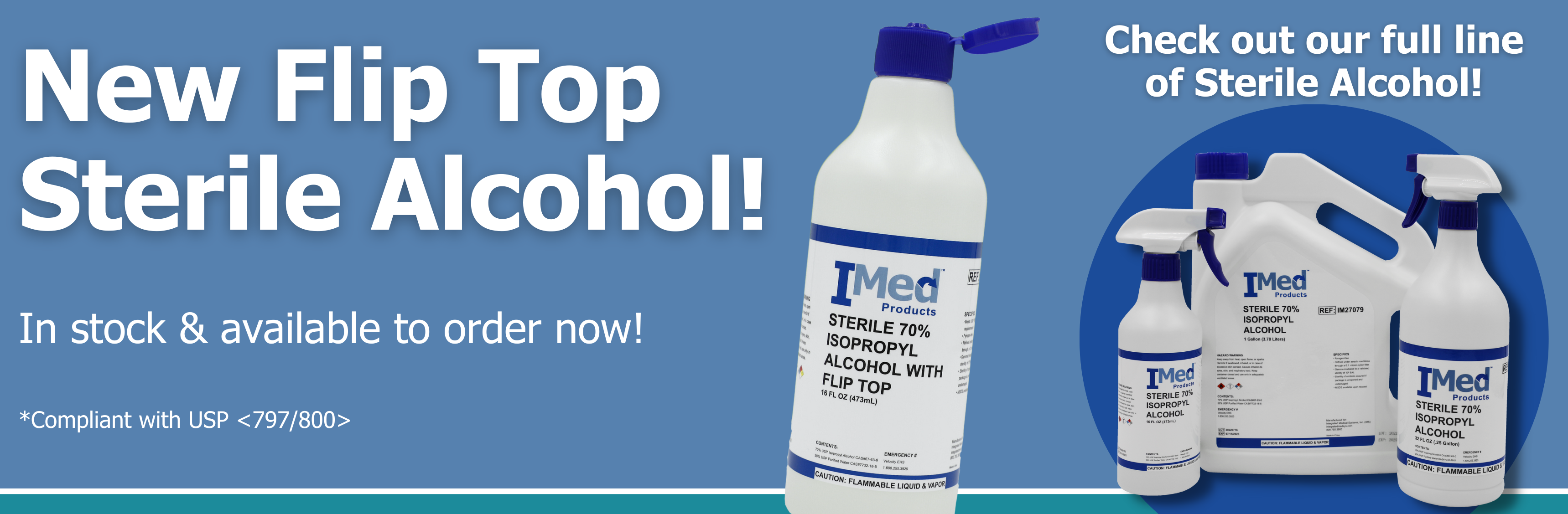 New IMed Flip Top Sterile Alcohol